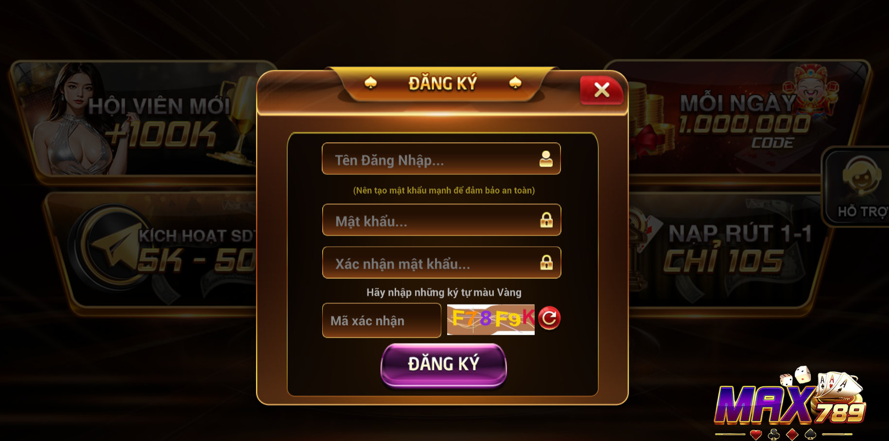 Điền những thông tin được yêu cầu trên hệ thống 