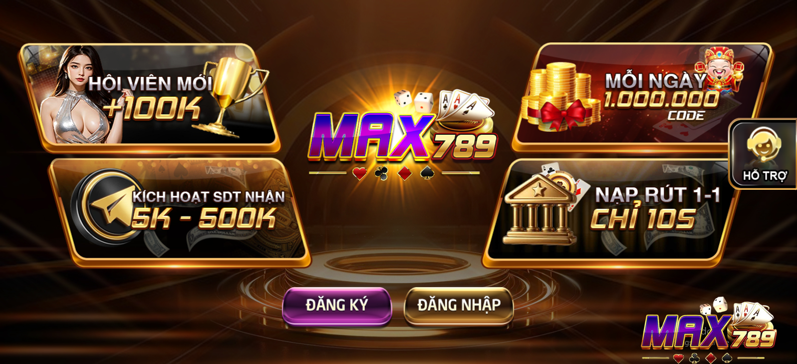 Anh em vào app Max789 hoặc website để đăng nhập