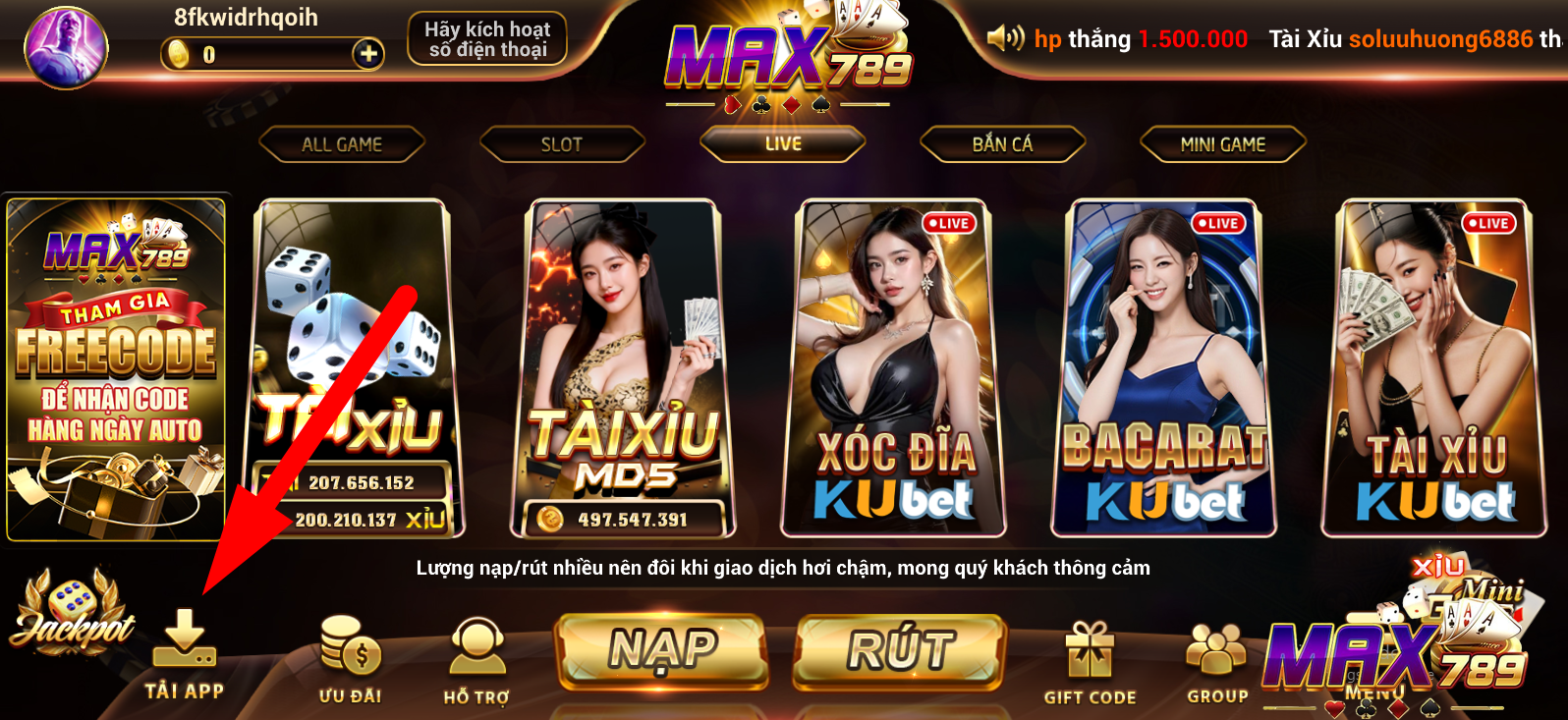 Tải app Max789 được thực hiện như thế nào?