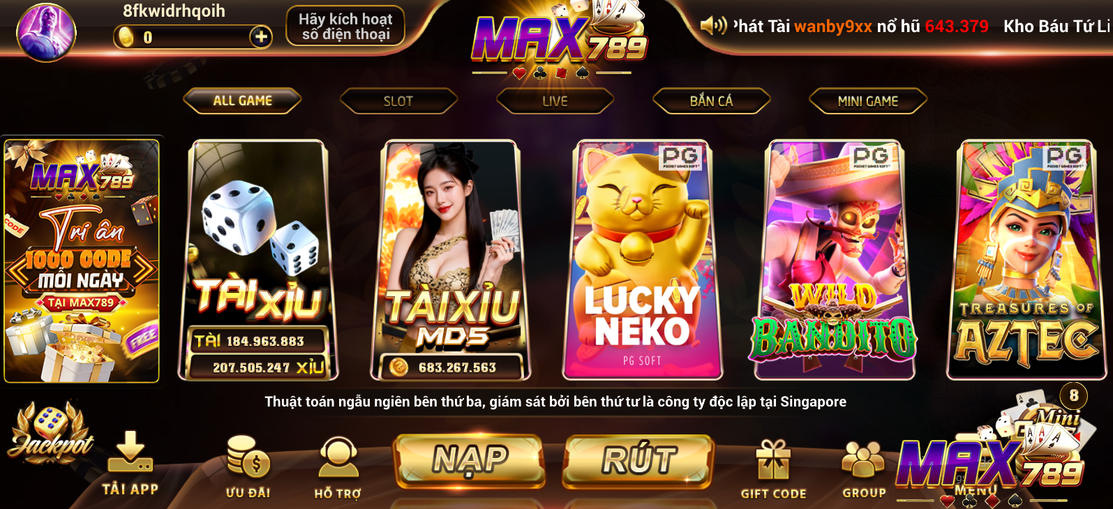 Điều kiện người chơi cần đáp ứng khi nạp tiền Max789