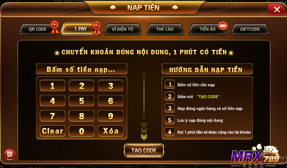 Hình thức giao dịch 1Pay