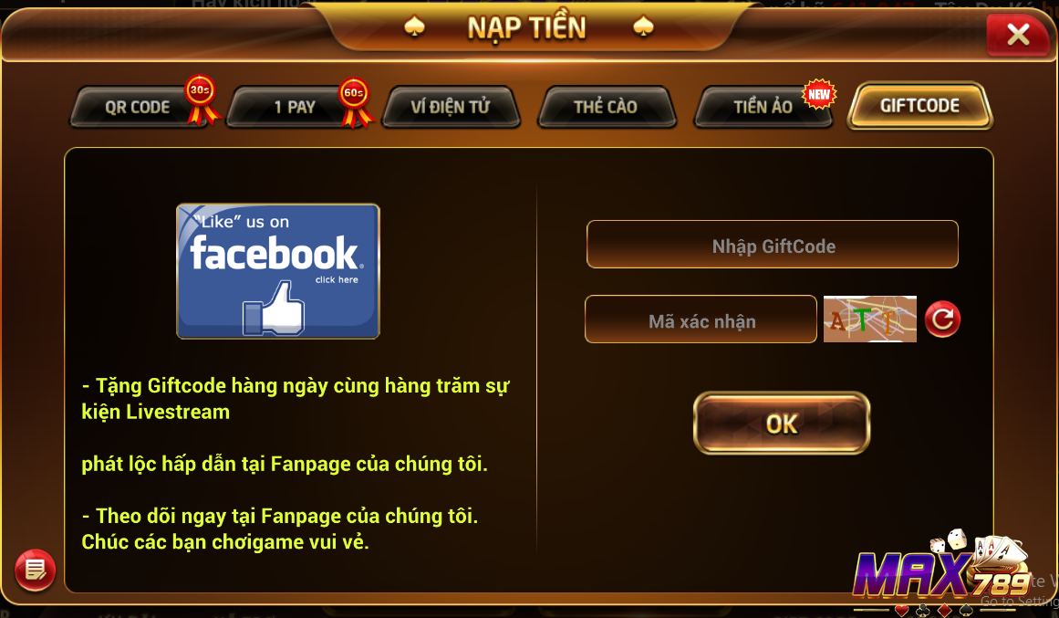 Giao dịch qua gift code