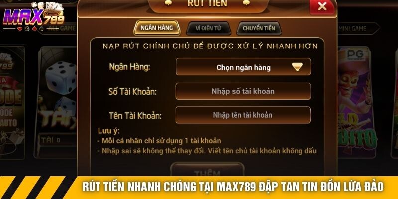Rút tiền nhanh chóng tại Max789 đập tan tin đồn lừa đảo