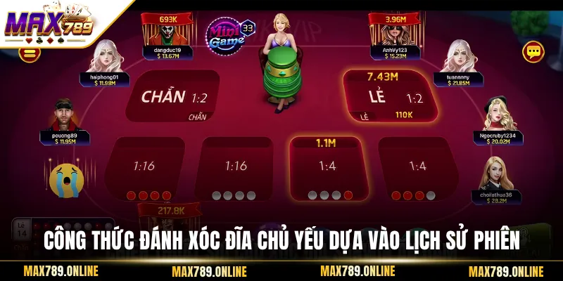 Công thức đánh xóc đĩa chủ yếu dựa vào lịch sử phiên